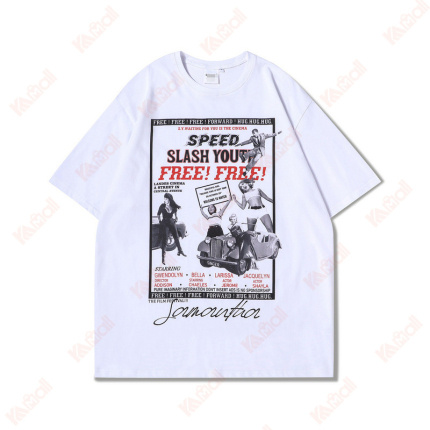 portrait pattern white t shirts hip hop